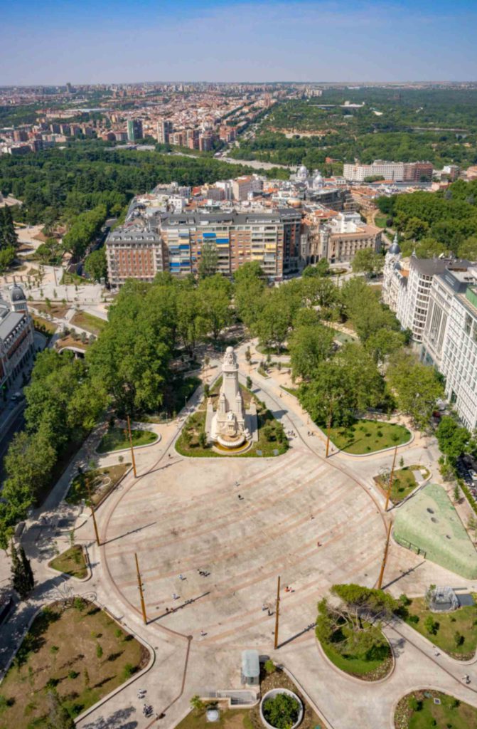 Fotografía realizada para el el dossier de fin de legislatura del Área de Gobierno de Obras y Equipamientos del Ayuntamiento de Madrid. Plaza España.