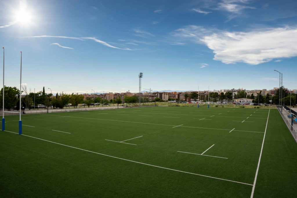 Fotografía realizada para el el dossier de fin de legislatura del Área de Gobierno de Obras y Equipamientos del Ayuntamiento de Madrid. Campo de Rugby.
