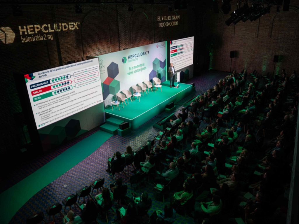 Fotografía del evento en Madrid de Gilead. Ponencia.
