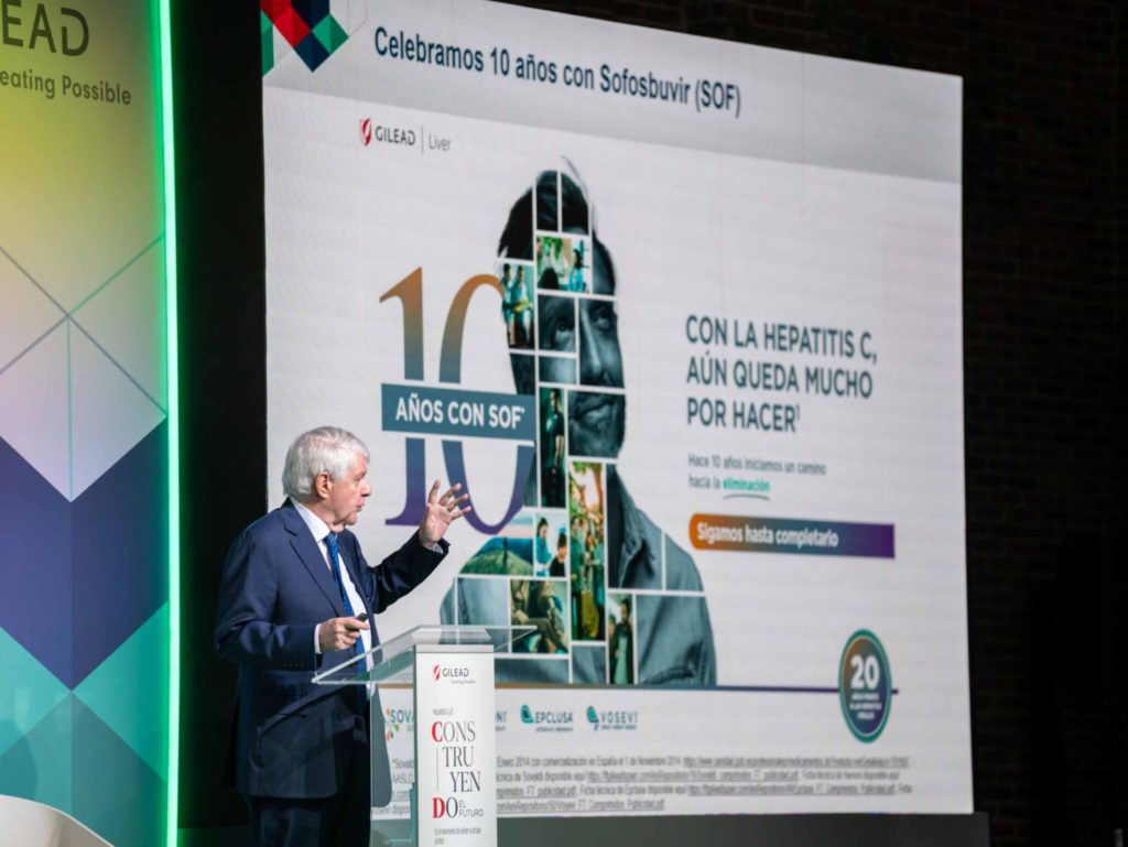 Fotografía del evento en Madrid de Gilead. Ponencia.