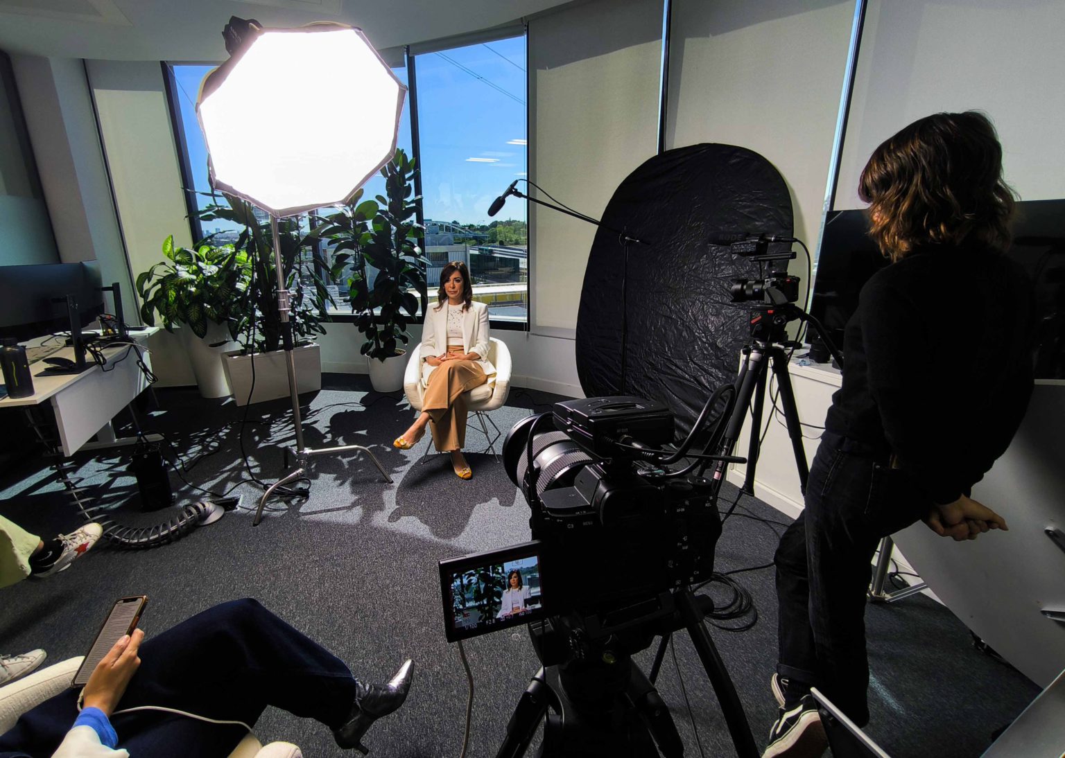 Grabación de entrevistas con iluminación profesional para ALIGN